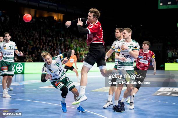 Lasse Bredekjaer Andersson of the Fuechse Berlin during the Liqui Moly Handball Bundesliga match between Fuechse Berlin and Frisch Auf! Goeppingen on...