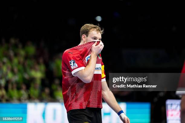 Mathias Gidsel of the Fuechse Berlin during the Liqui Moly Handball Bundesliga match between Fuechse Berlin and Frisch Auf! Goeppingen on December...