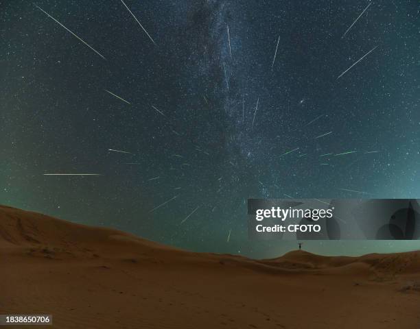 The Perseid meteor shower is seen over Inner Mongolia, China, August 13, 2023.