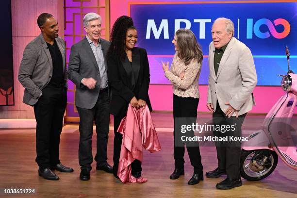 Jason George, Tom Bergeron, Yvette Nicole Brown, Annette O'Toole, and Michael McKean attend MPTF's Lights, Camera, Take Action! Caring for...