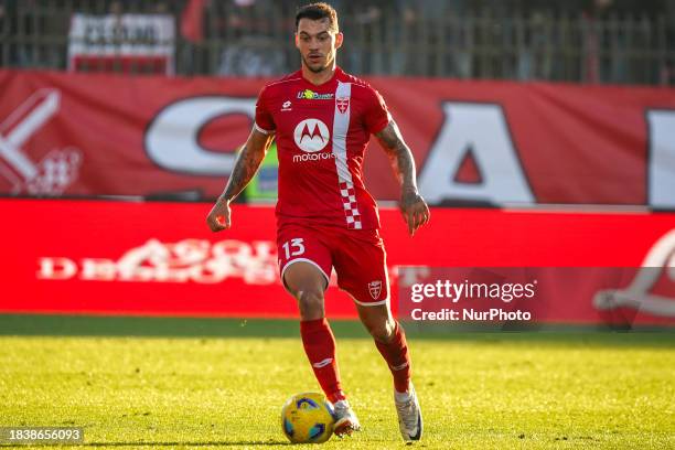 Pedro Pereira is playing in the match between AC Monza and Genoa CFC for Serie A at U-Power Stadium in Monza, Italy, on December 10, 2023.