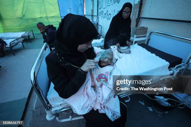 Children suffer from the spread of epidemics and diseases due to an acute shortage of medical medications inside the Kuwaiti Hospital in Rafah,...