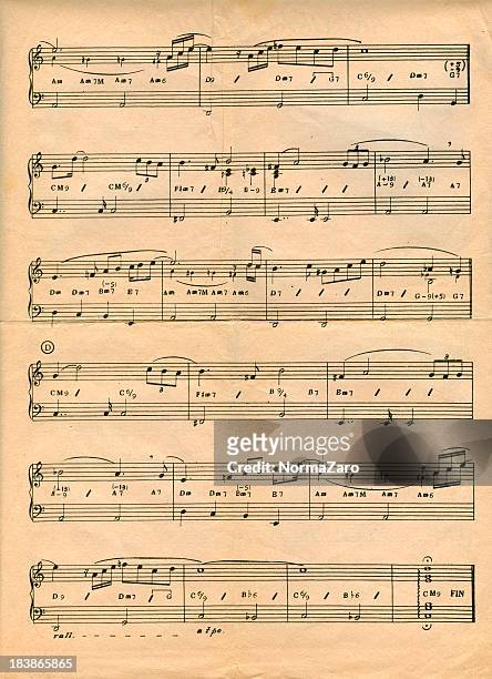 an old partitioned for a piano solo - sheet music stock pictures, royalty-free photos & images