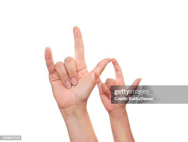 mother and son i love you in american sign language - i love you stock pictures, royalty-free photos & images