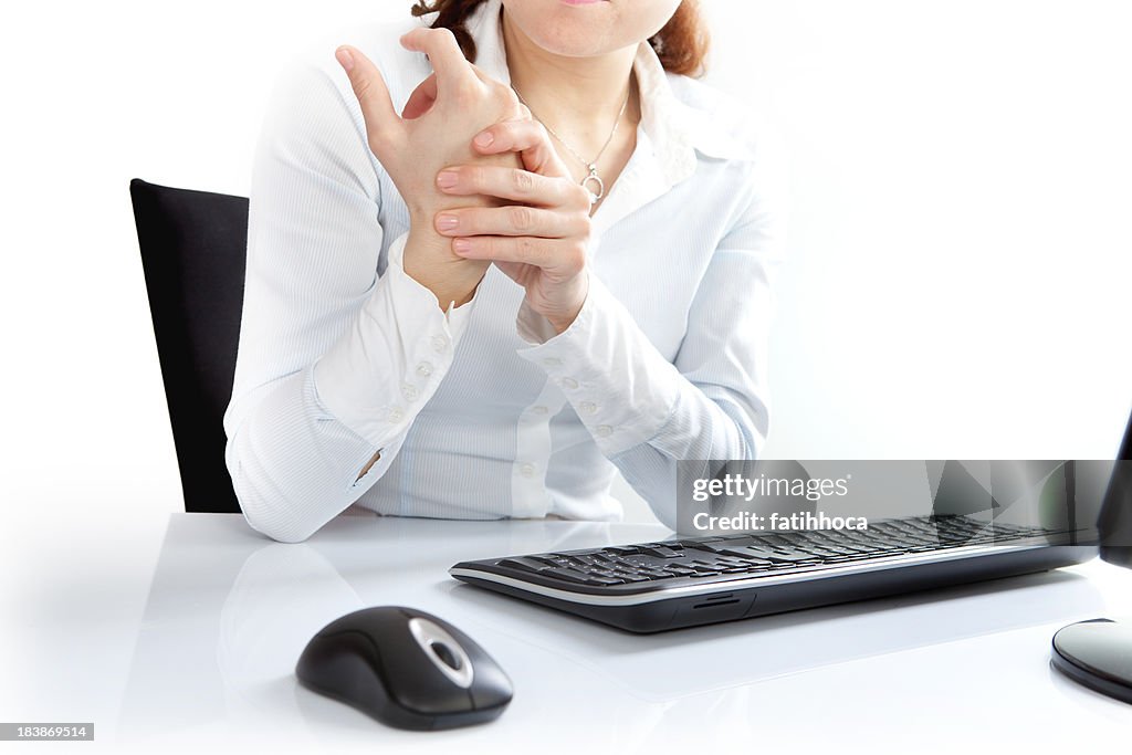 Pulso dor e rato-teclado