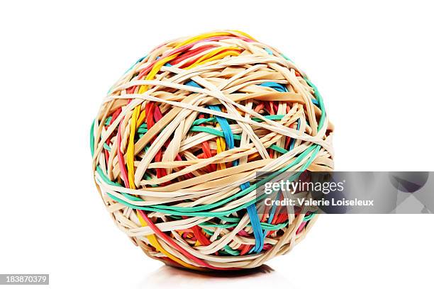 rubber band ball - bouncing ball stockfoto's en -beelden