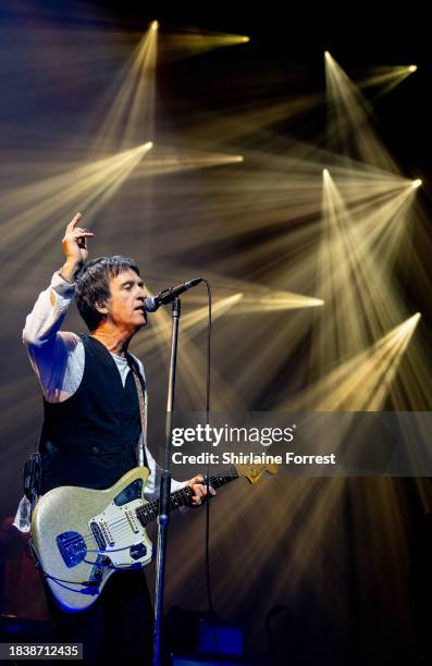 Johnny Marr performs during A Night With The Johnny Marr Orchestra, the inaugural live show at new venue Aviva Studios, Factory International on...