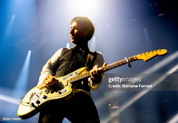 Johnny Marr performs during A Night With The Johnny Marr Orchestra, the inaugural live show at new venue Aviva Studios, Factory International on...