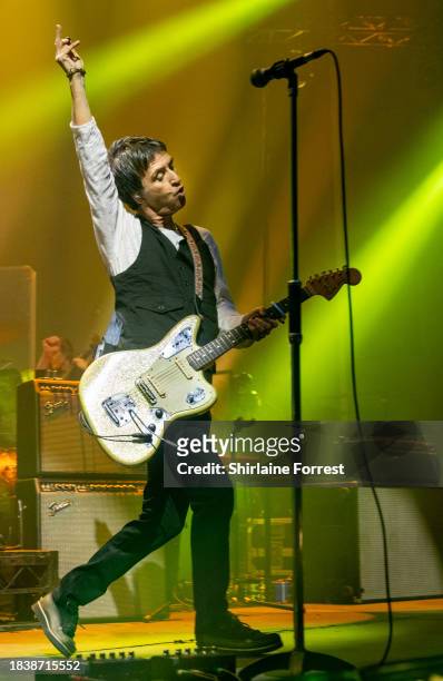 Johnny Marr performs during A Night With The Johnny Marr Orchestra, the inaugural live show at new venue Aviva Studios, Factory International on...