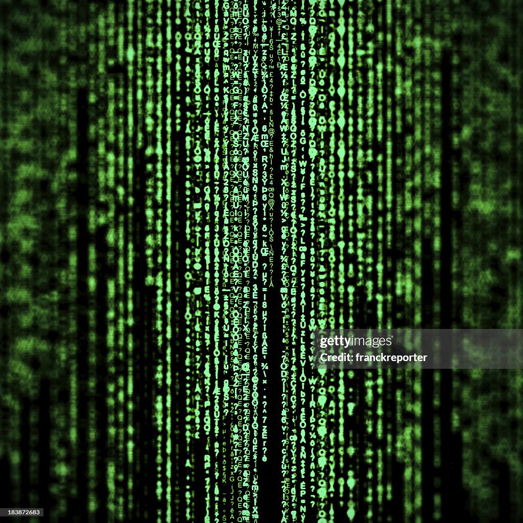 Random hexadecimal codes wie matrix Stil.