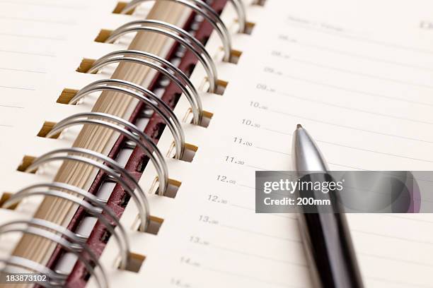 agenda and pencil - todays agenda stock pictures, royalty-free photos & images