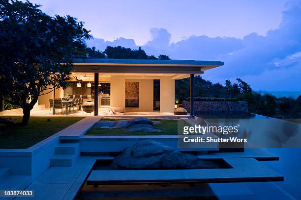 island villa - luxury mansion interior stock pictures, royalty-free photos & images