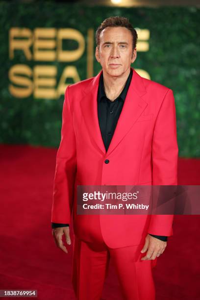 Nicolas Cage attends the red carpet on the closing night of the Red Sea International Film Festival 2023 on December 07, 2023 in Jeddah, Saudi Arabia.