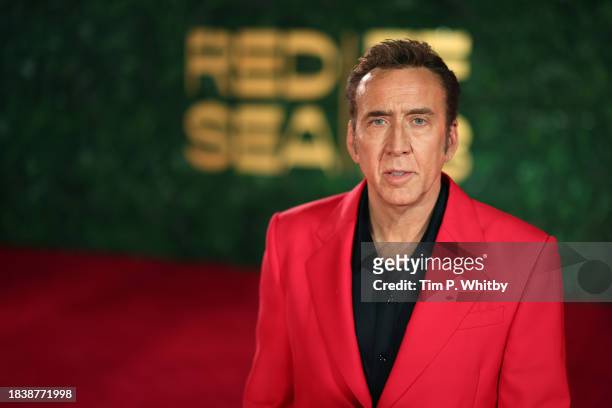 Nicolas Cage attends the red carpet on the closing night of the Red Sea International Film Festival 2023 on December 07, 2023 in Jeddah, Saudi Arabia.