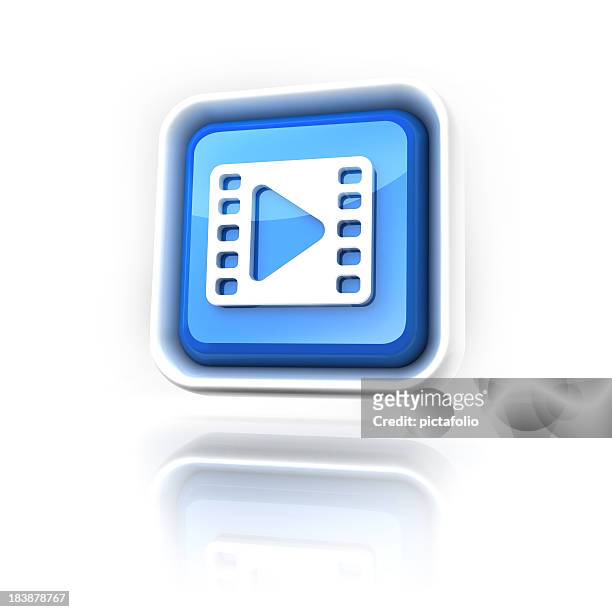 symbol clip oder für das streaming - 3d movie stock-fotos und bilder