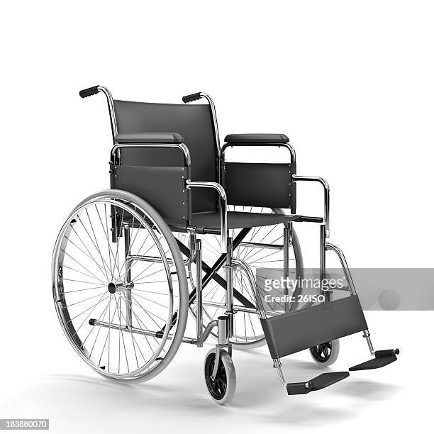 black wheelchair on white background (xxxl) - human body part stock pictures, royalty-free photos & images