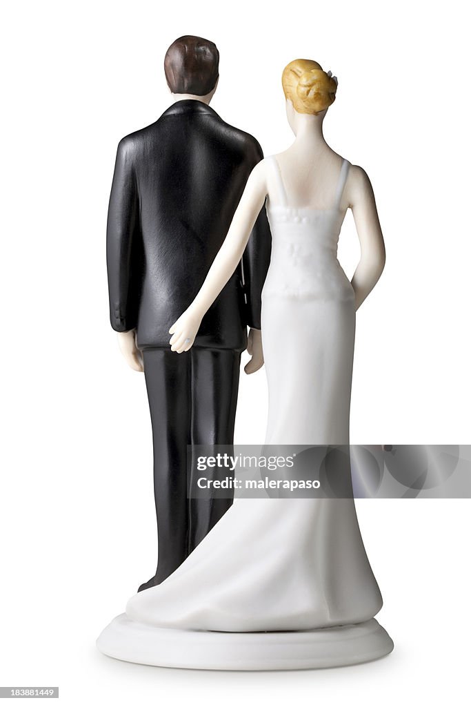 Back of wedding cake topper