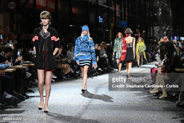 Models walk the runway during the CHANEL Metiers D'Art Show on December 07, 2023 in Manchester, England.