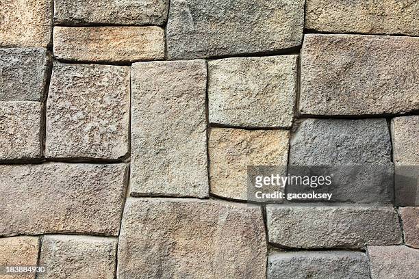 stacked stone - natural stone block stockfoto's en -beelden