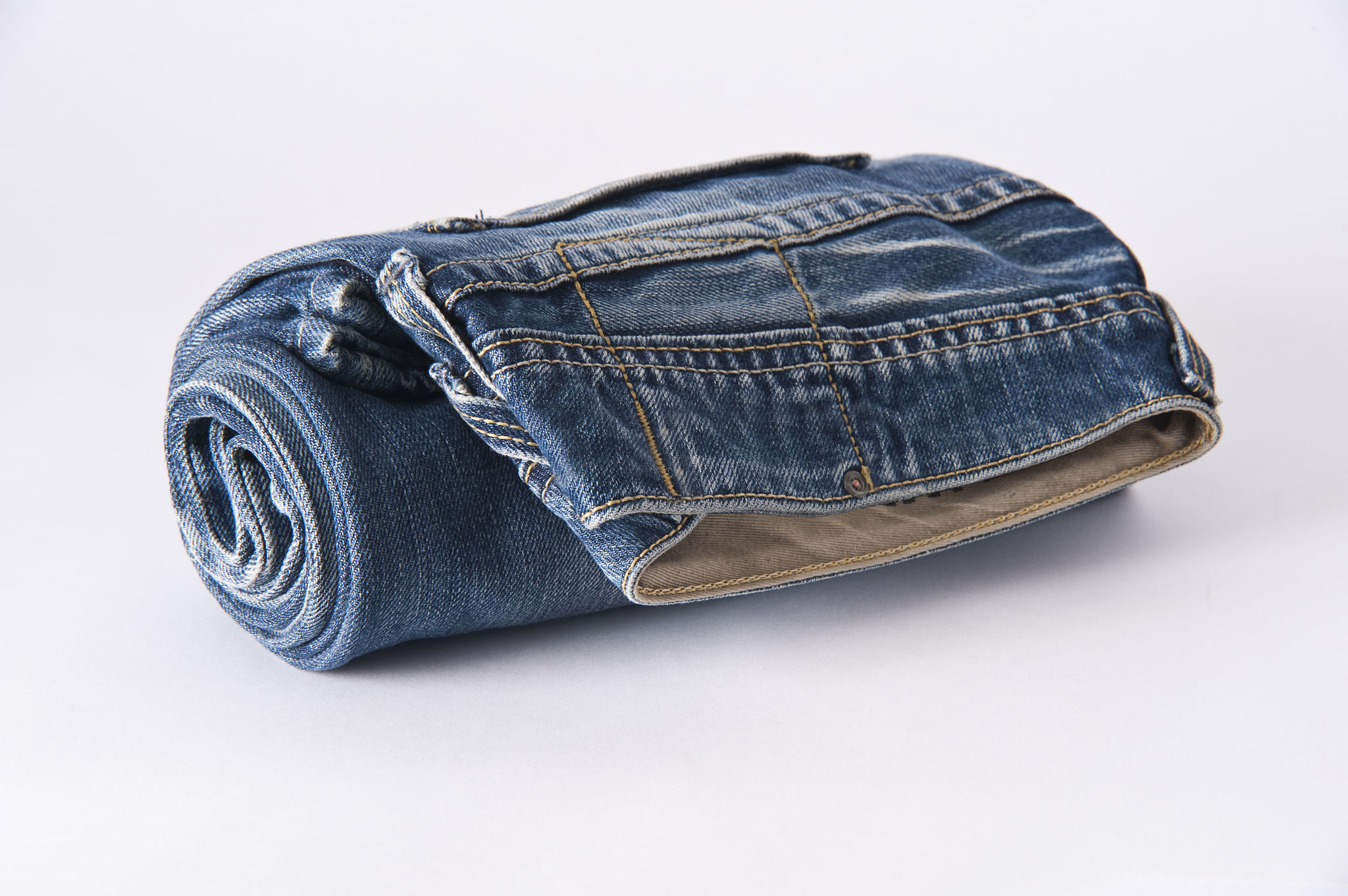 Rolled Up Blue Denim Jeans Rolled Up Blue Denim Jeans