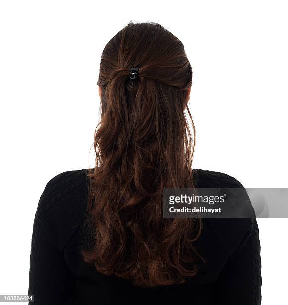 rear - brown hair stock pictures, royalty-free photos & images