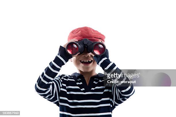 little boy using binoculars - asian child with binoculars stock pictures, royalty-free photos & images