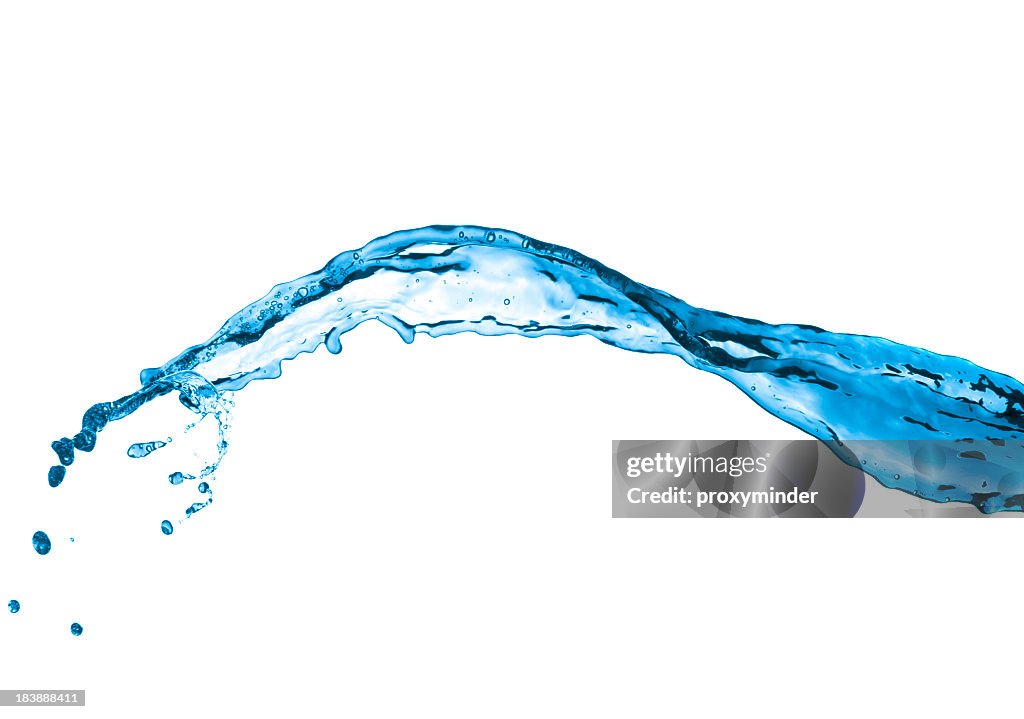 Blue water splash