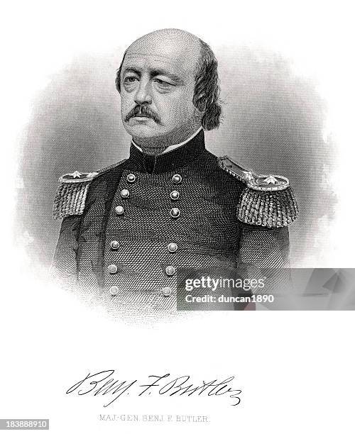 major general benjamin franklin butler - franklin tennessee stock illustrations