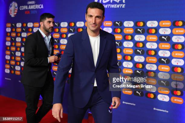 Head coach Lionel Scaloni of Argentina arrives prior to the official draw of CONMEBOL Copa America 2024 at James L. Knight Center on December 07,...