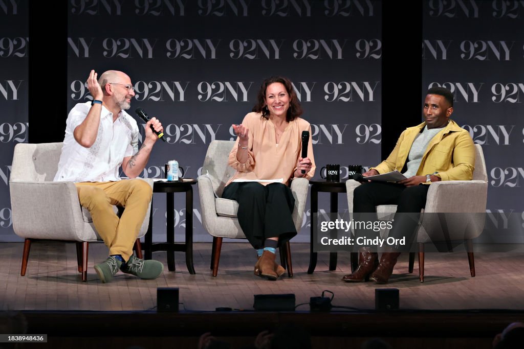 David Plotz David Plotz, Emily Bazelon and Wesley Morris speak on stage during ...