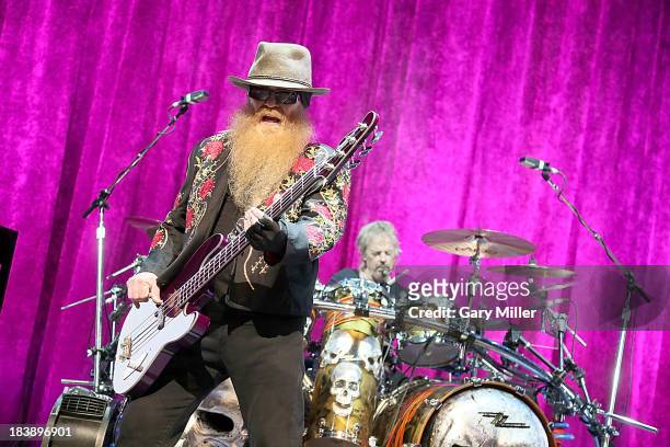 Dusty Hill and Frank Beard of ZZ Top perform in concert at ACL Live on October 9, 2013 in Austin, Texas.