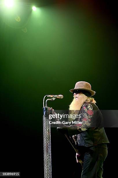 Dusty Hill of ZZ Top performs in concert at ACL Live on October 9, 2013 in Austin, Texas.