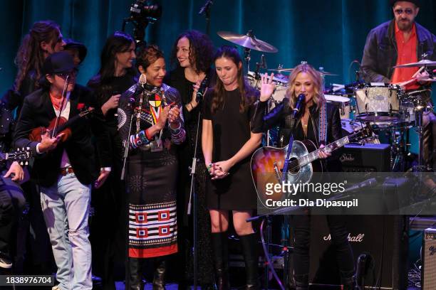 Sheryl Crow performs onstage during the Artist For Action Concert Benefit for Sandy Hook Promise at NYU Skirball Center on December 07, 2023 in New...