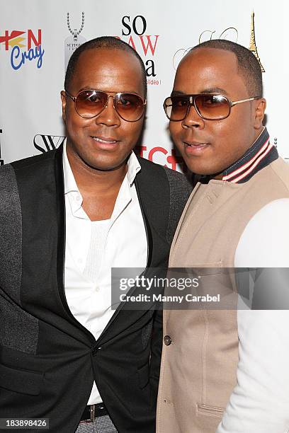 Antoine Von Boozier and Andre Von Boozier attend the "King on 34th" series premiere at Studio XXI on October 9, 2013 in New York City.