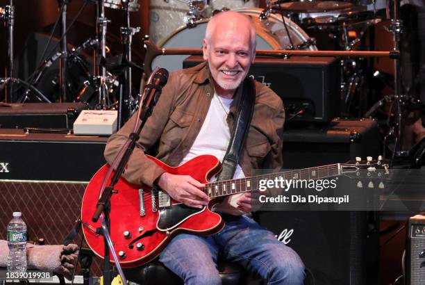 Peter Frampton performs onstage during the Artist For Action Concert Benefit for Sandy Hook Promise at NYU Skirball Center on December 07, 2023 in...