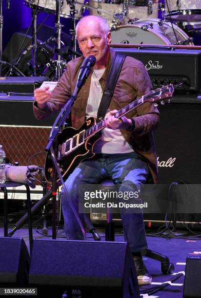 Peter Frampton performs onstage during the Artist For Action Concert Benefit for Sandy Hook Promise at NYU Skirball Center on December 07, 2023 in...