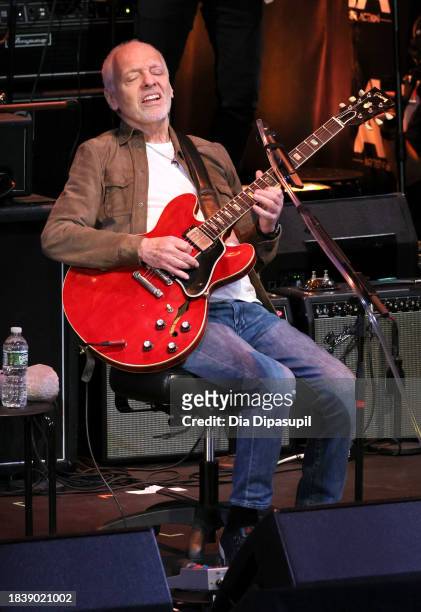 Peter Frampton performs onstage during the Artist For Action Concert Benefit for Sandy Hook Promise at NYU Skirball Center on December 07, 2023 in...