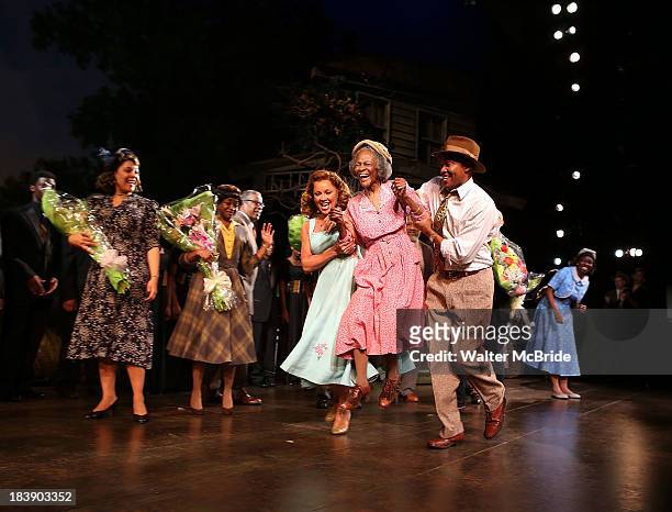 Vanessa Williams, Cicely Tyson and Leon Addison Brown attend the "The Trip To Bountiful" Final Performance Celebration at Stephen Sondheim Theatre on...