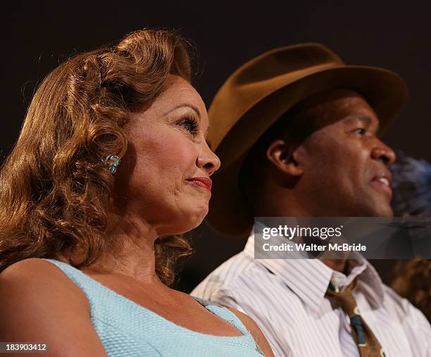 Vanessa Williams and Leon Addison Brown attend the "The Trip To Bountiful" Final Performance Celebration at Stephen Sondheim Theatre on October 9,...