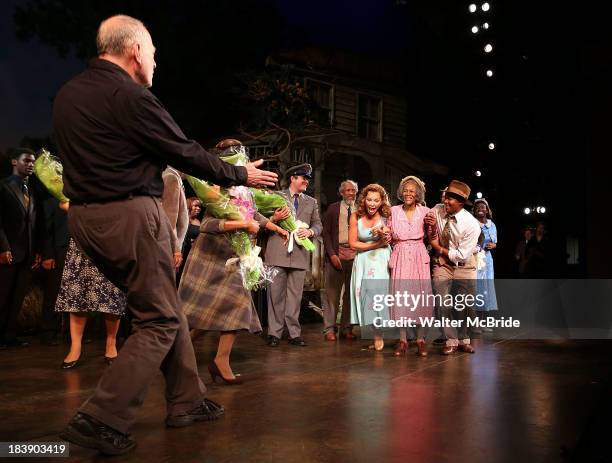 Vanessa Williams, Cicely Tyson and Leon Addison Brown attend the "The Trip To Bountiful" Final Performance Celebration at Stephen Sondheim Theatre on...