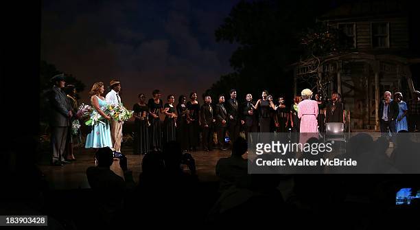 Vanessa Williams, Leon Addison Brown, Director Michael Wilson, Cicely Tyson serenaded by her students and ensemble cast attend the "The Trip To...