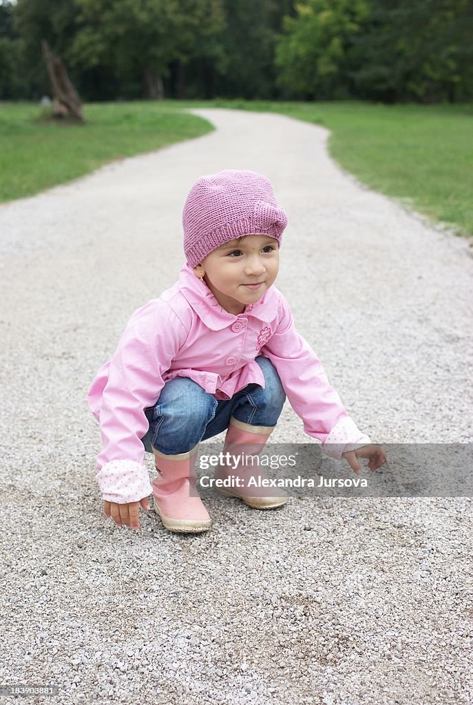 Girl in pink jacket