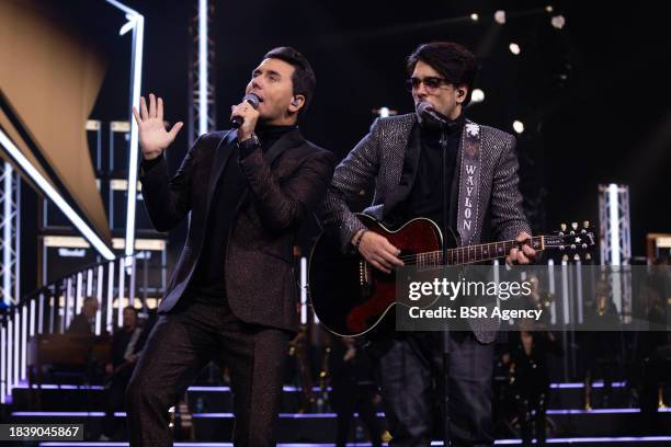 Waylon, Jan Smit attends the "Muziekfeest Van Het Jaar" At Ziggo Dome In Amsterdam on December 9, 2024 in Amsterdam, Netherlands.