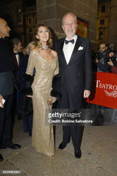 Alessandra Repini and Arturo Artom attends the 2023/2024 Season Inauguration at Teatro Alla Scala on December 07, 2023 in Milan, Italy.
