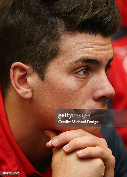 Heart footballer Jeremy Walker looks ahead at the launch of the Heart College Of Football program during a Melbourne Heart A-League media...