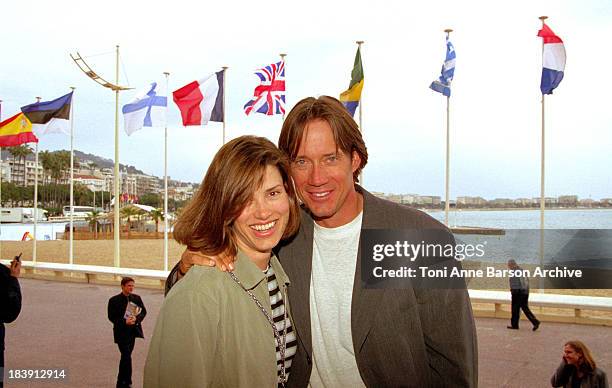 Kevin Sorbo & Wife during 37th MIPTV 2000 - New TV Series Andromeda in Cannes, France.