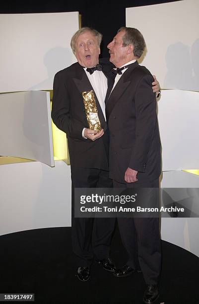 Claude Rich & Jean Rochefort during Cesar Awards Ceremony 2002 - Press Room at Chatelet Theater in Paris, France.