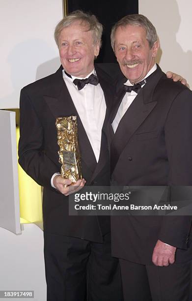 Claude Rich & Jean Rochefort during Cesar Awards Ceremony 2002 - Press Room at Chatelet Theater in Paris, France.