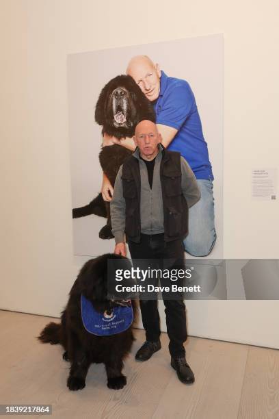 Pete & Storm attends the exhibition opening preview of "Dogs with Jobs" by Rankin hosted by George, The Caring Family Foundation and The Kennel Club...