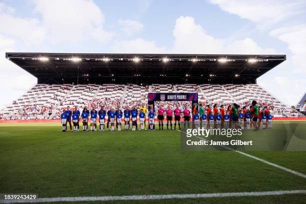 General view before the start of a match between the United States and China PR at DRV PNK Stadium on December 02, 2023 in Fort Lauderdale, Florida.